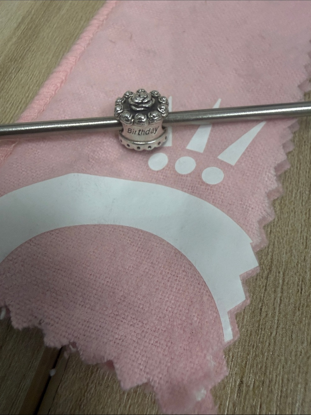 Pandora Silver 'Birthday' Cake Charm Bead